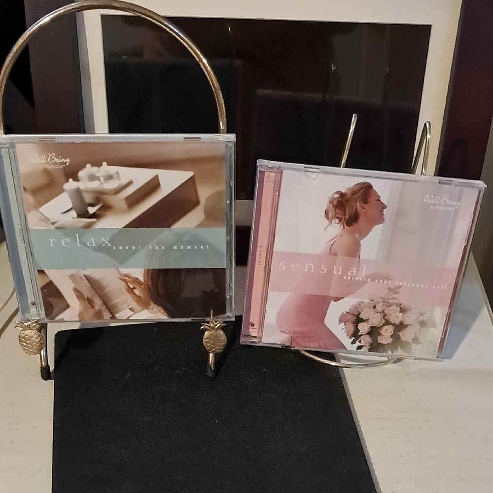 PartyLite Relax and Sensual CD Set - Blue and Pink Covers